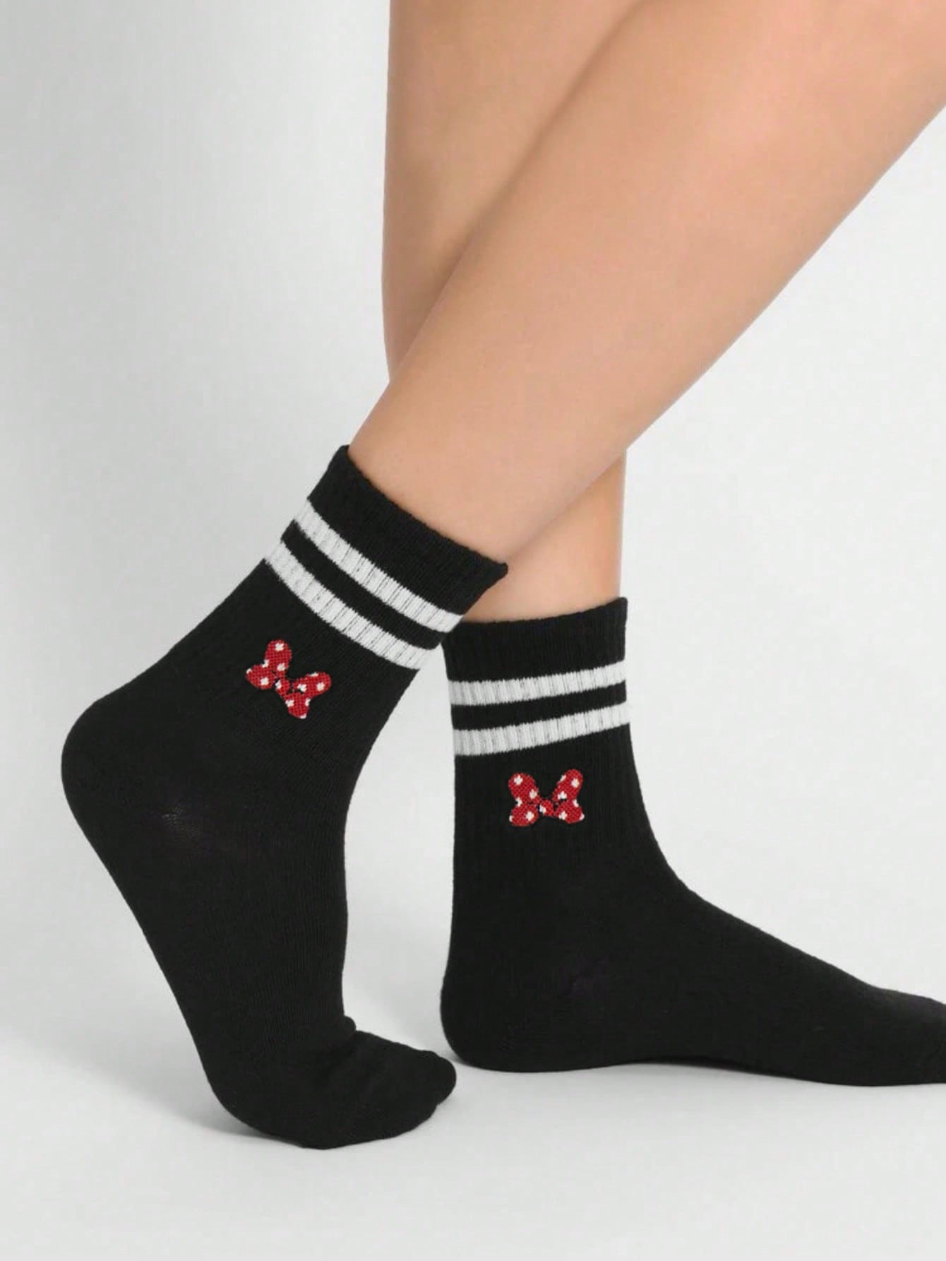 1/3/6 paires de chaussettes mi-mollet de couleur unie noire/blanche/grise et à double rayure, convenant aux activités extérieures, chaussettes mi-mollet décontracté, chaussettes d'hiver unisexes, chaussettes hautes