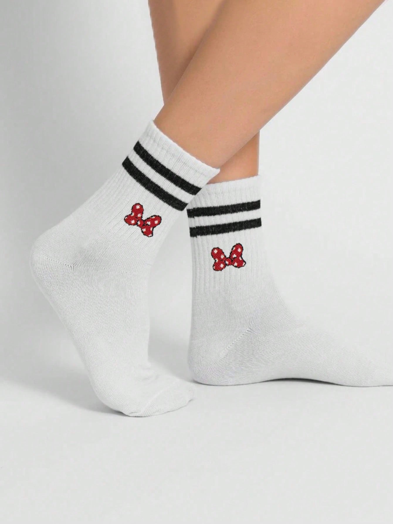 1/3/6 paires de chaussettes mi-mollet de couleur unie noire/blanche/grise et à double rayure, convenant aux activités extérieures, chaussettes mi-mollet décontracté, chaussettes d'hiver unisexes, chaussettes hautes