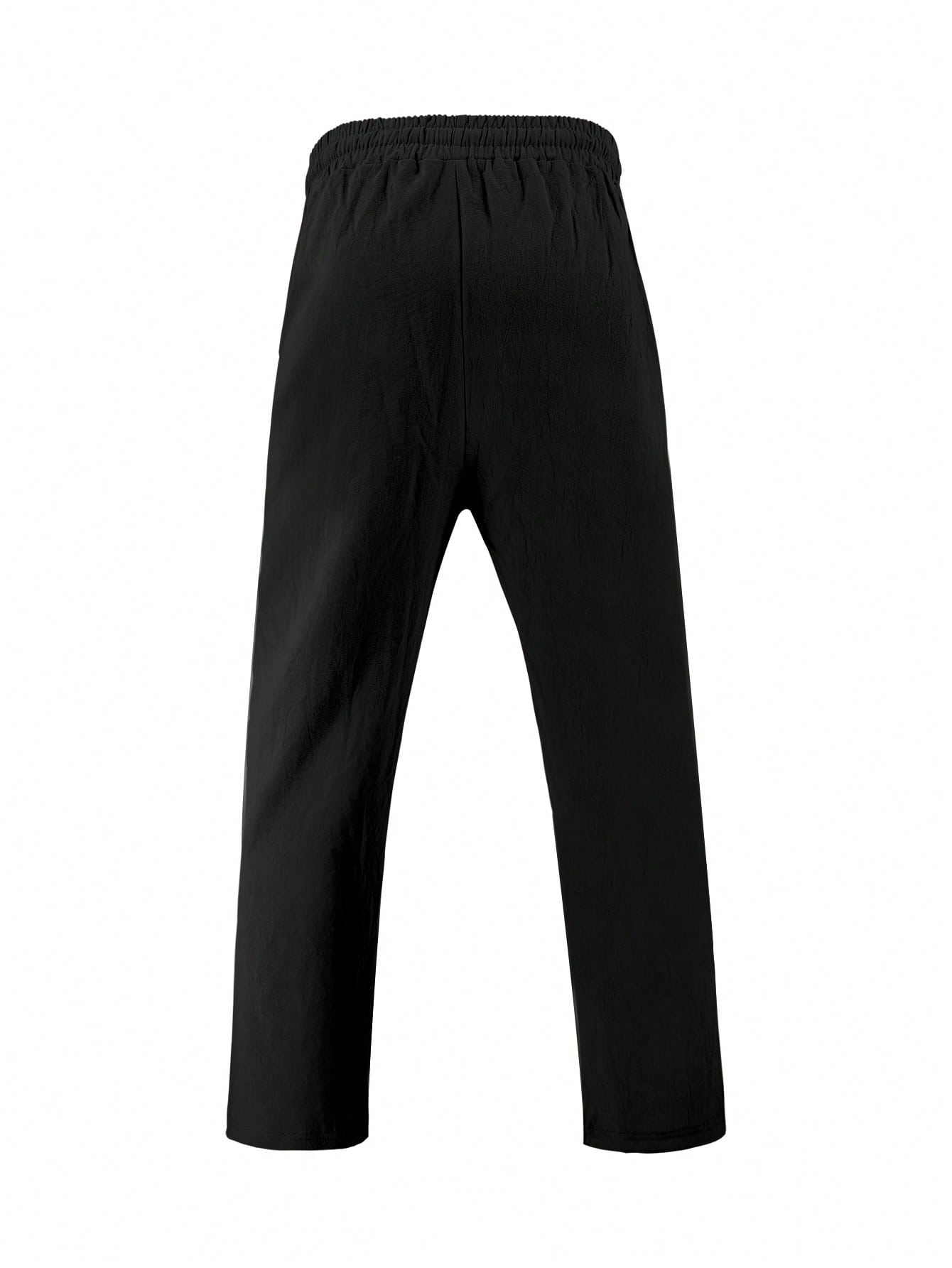 2 pièces/Set Tenue en lin pour homme, chemise à manches courtes boutonnée simple unie et pantalon