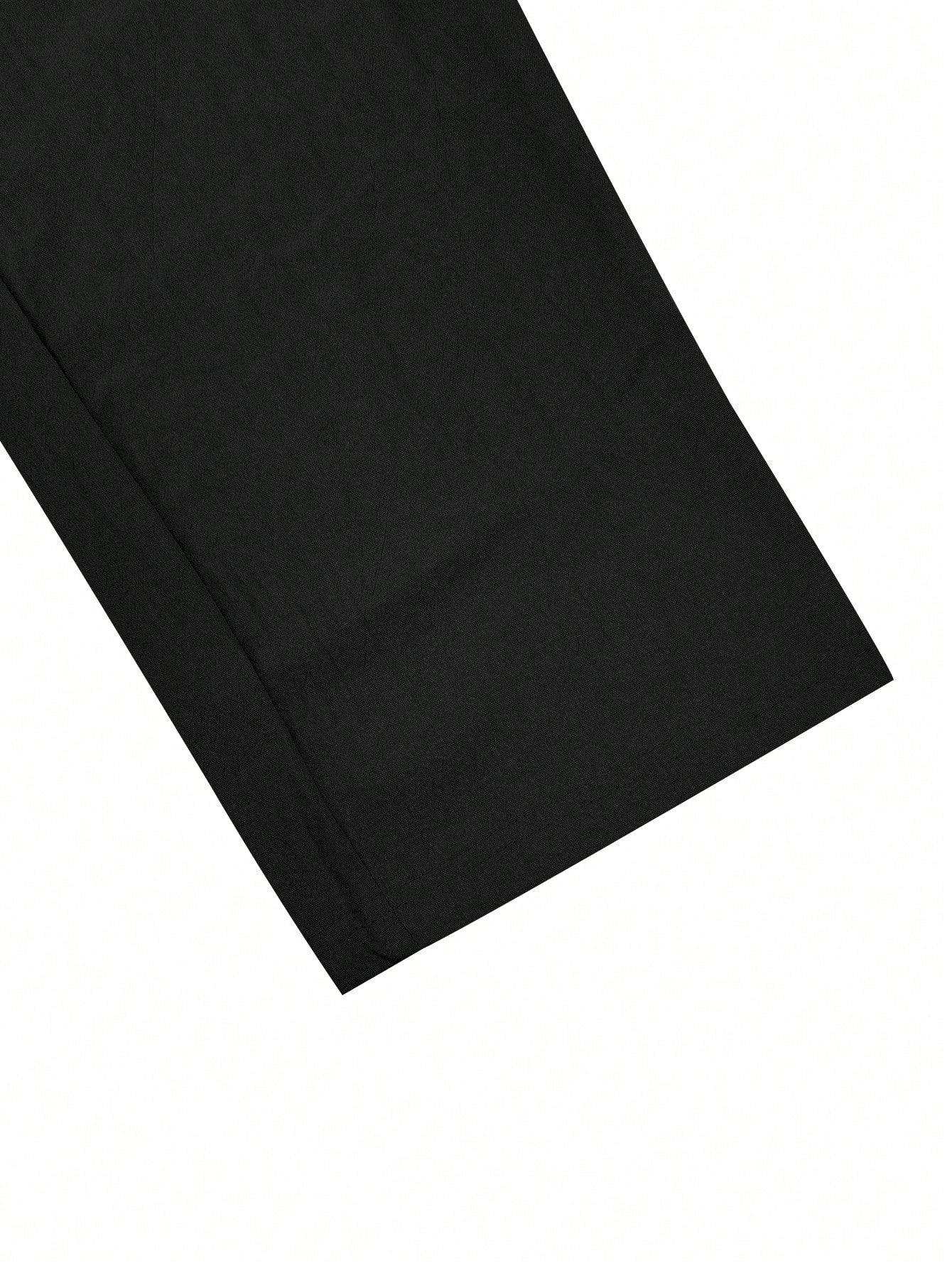 2 pièces/Set Tenue en lin pour homme, chemise à manches courtes boutonnée simple unie et pantalon