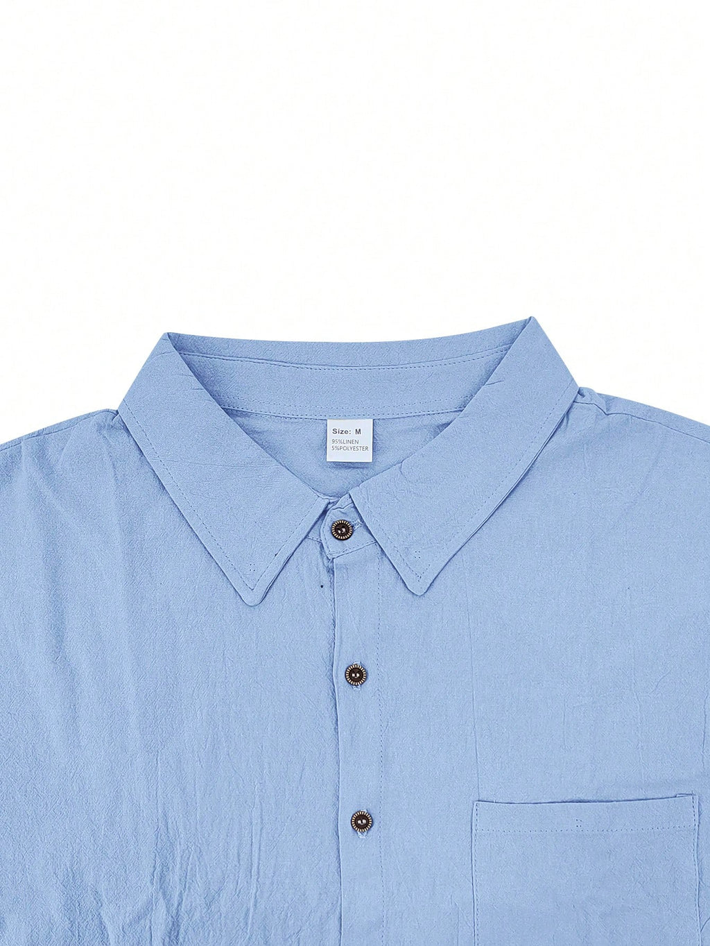2 pièces/Set Tenue en lin pour homme, chemise à manches courtes boutonnée simple unie et pantalon