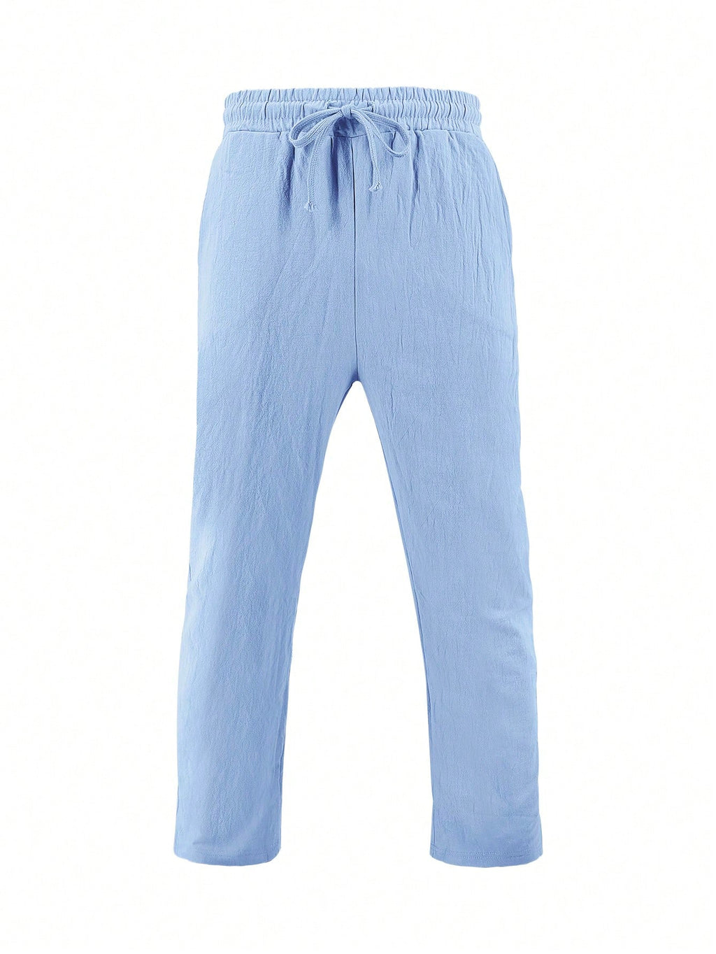 2 pièces/Set Tenue en lin pour homme, chemise à manches courtes boutonnée simple unie et pantalon