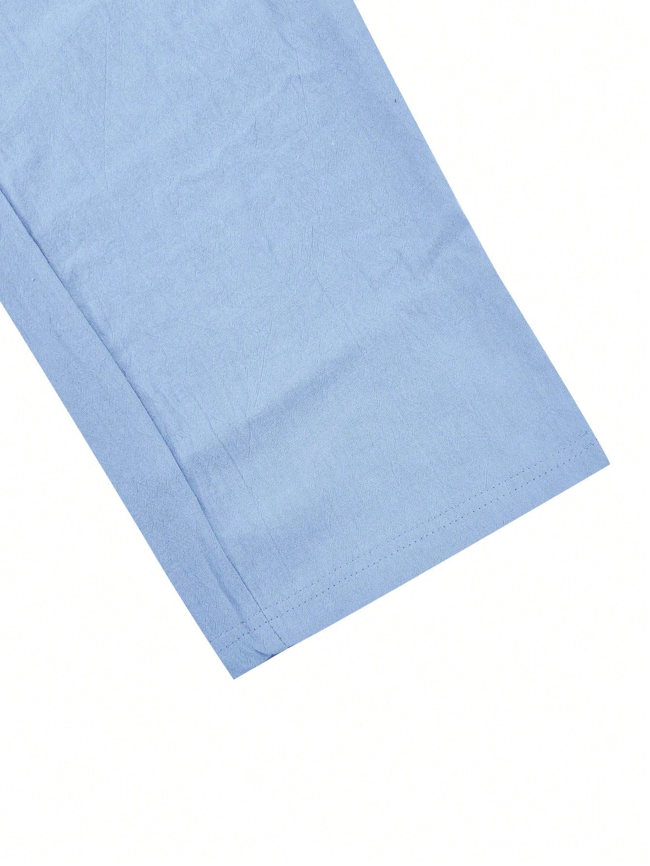2 pièces/Set Tenue en lin pour homme, chemise à manches courtes boutonnée simple unie et pantalon