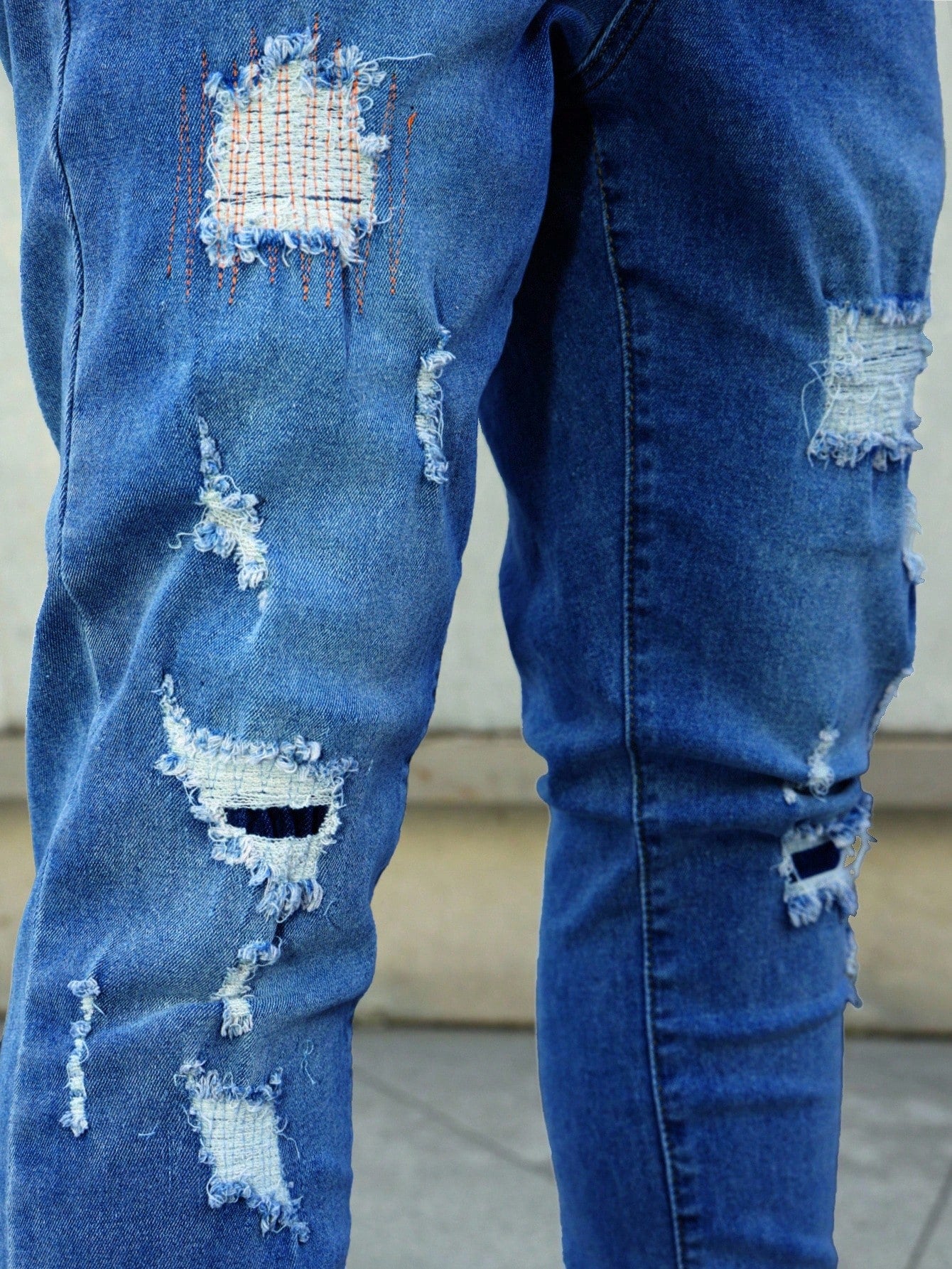 Manfinity LEGND Jeans en denim délavé simple avec poche pour hommes, portés tous les jours de façon décontractée