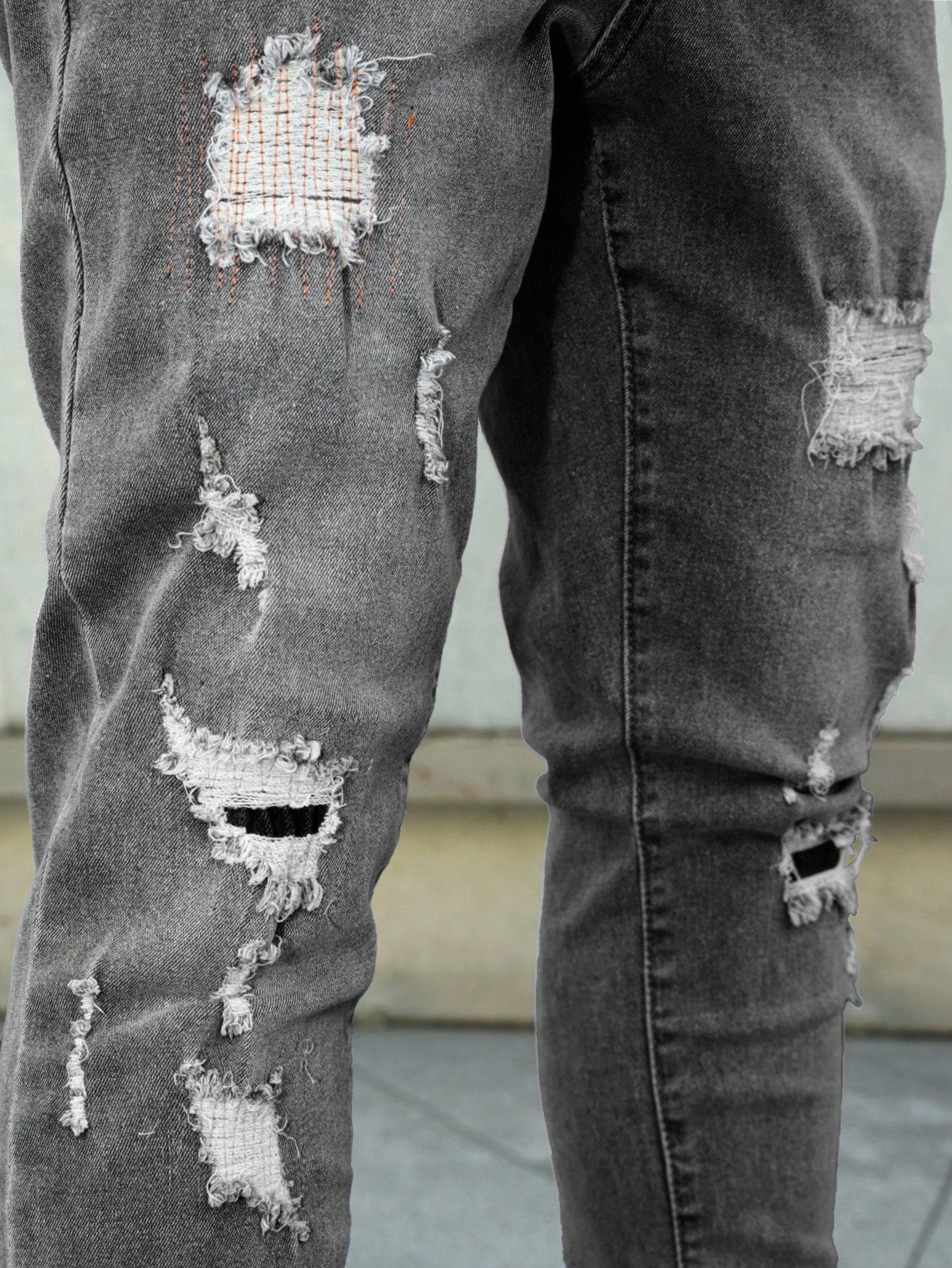 Manfinity LEGND Jeans en denim délavé simple avec poche pour hommes, portés tous les jours de façon décontractée