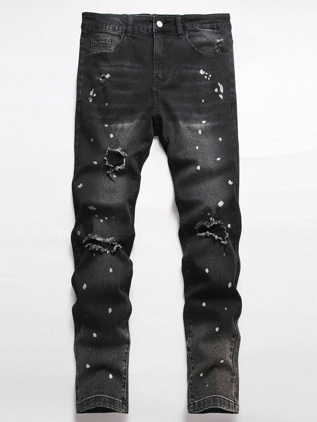 Manfinity LEGND Jeans en denim délavé simple avec poche pour hommes, portés tous les jours de façon décontractée