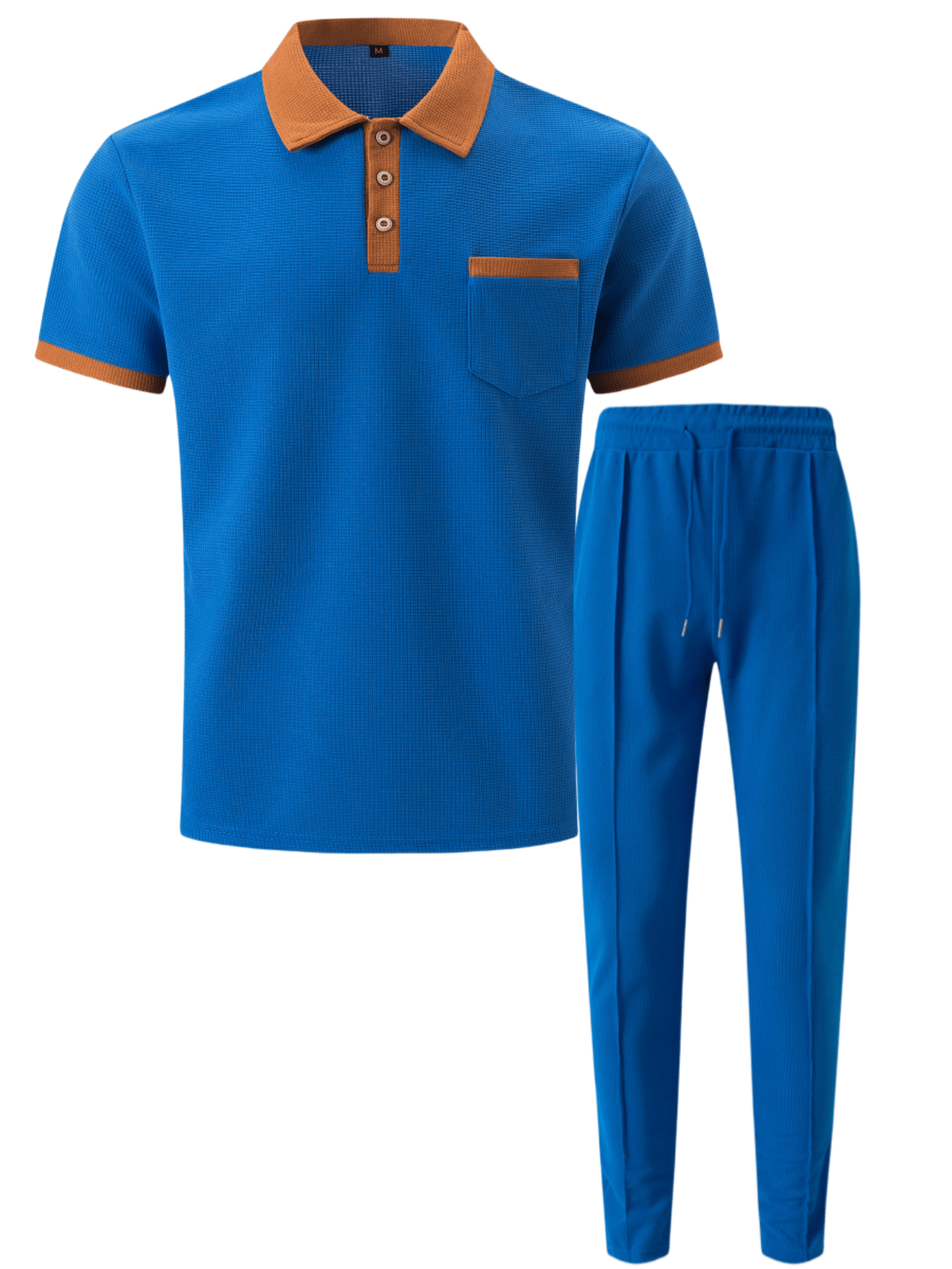 2 pièces Ensemble de sport pour homme, polo à manches courtes casual + pantalon long