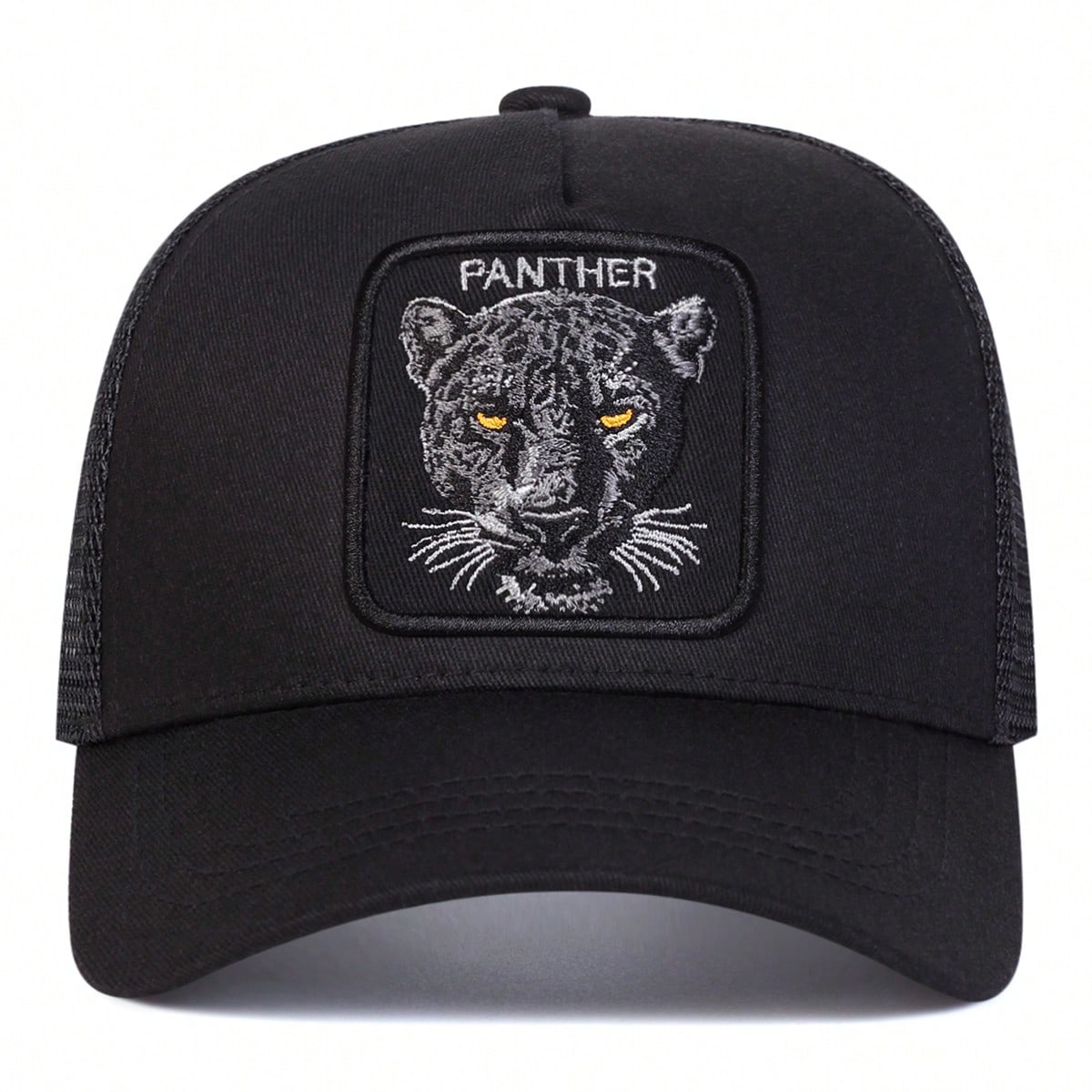 1 pièce Casquette de baseball pour hommes avec broderie léopard, casquette en filet décontractée pour une protection solaire en extérieur lors des voyages ou de vacances à la plage au printemps et en automne