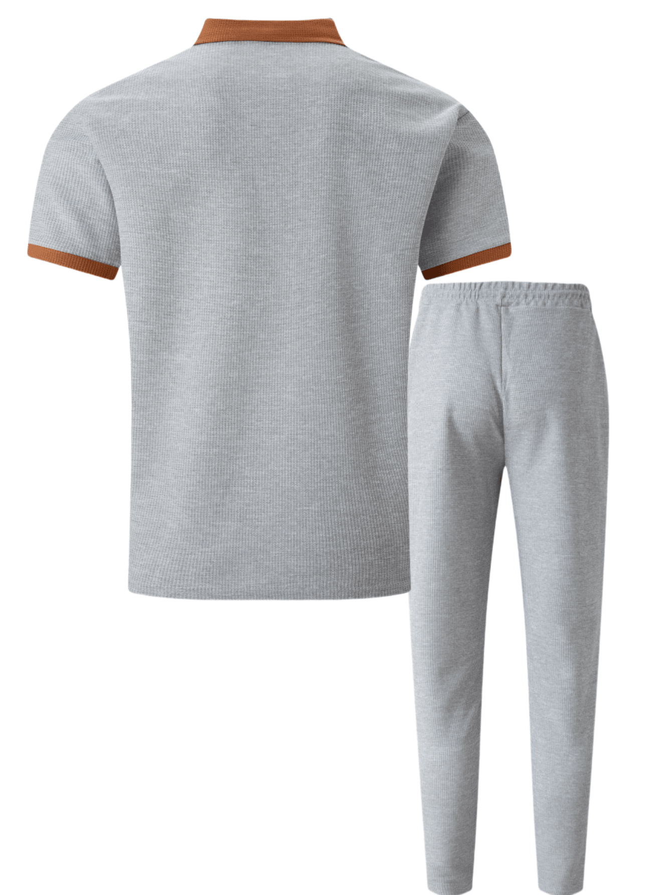 2 pièces Ensemble de sport pour homme, polo à manches courtes casual + pantalon long