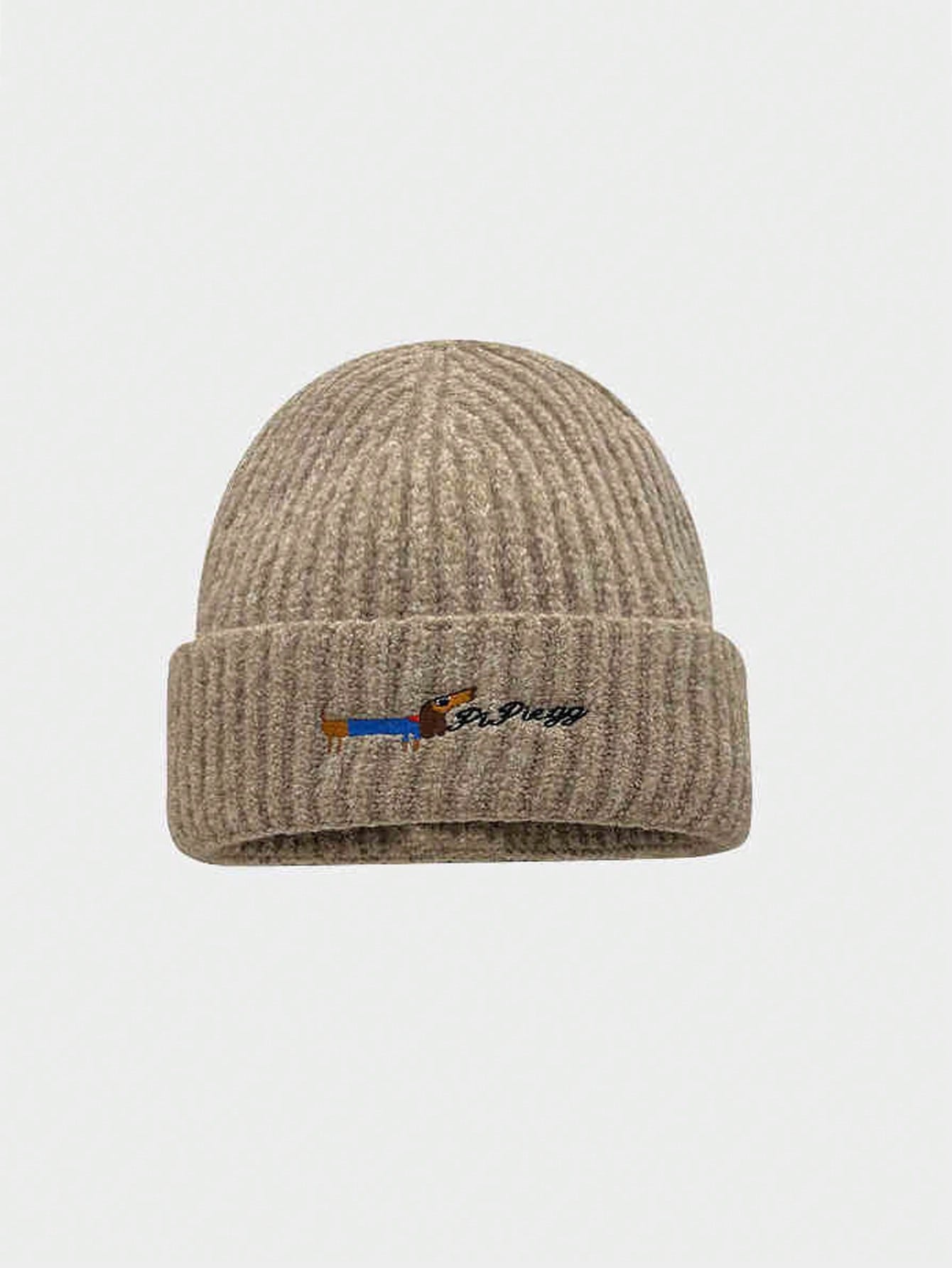 Bonnet tricoté avec broderie de lettres de chiot mignon, chaud et pour hommes et femmes, bonnet d'hiver pour couple