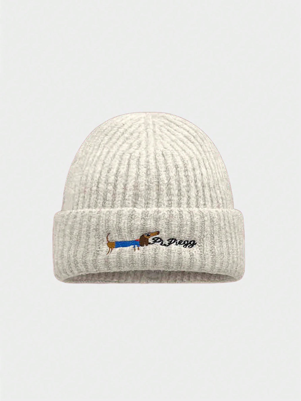 Bonnet tricoté avec broderie de lettres de chiot mignon, chaud et pour hommes et femmes, bonnet d'hiver pour couple