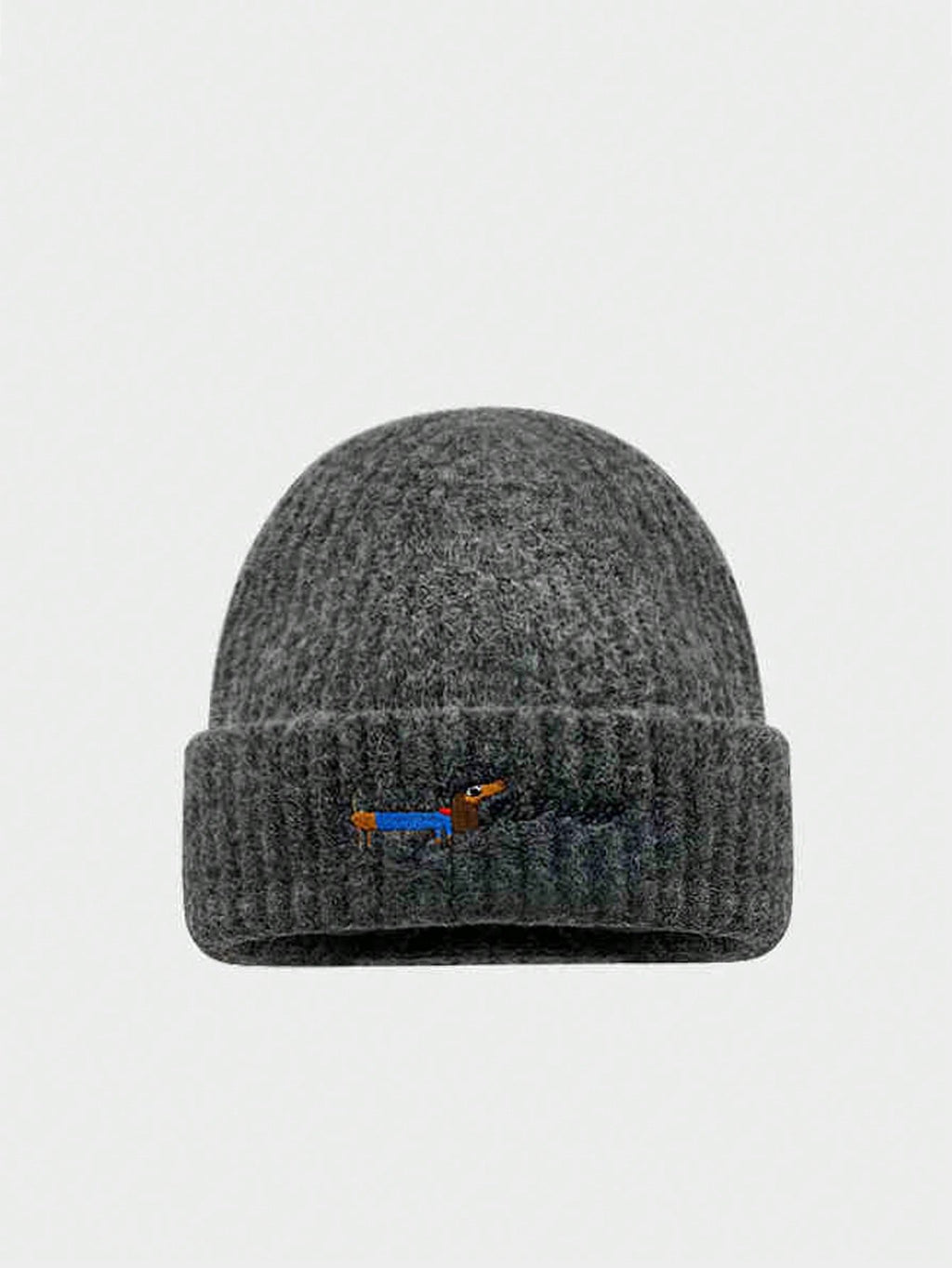 Bonnet tricoté avec broderie de lettres de chiot mignon, chaud et pour hommes et femmes, bonnet d'hiver pour couple