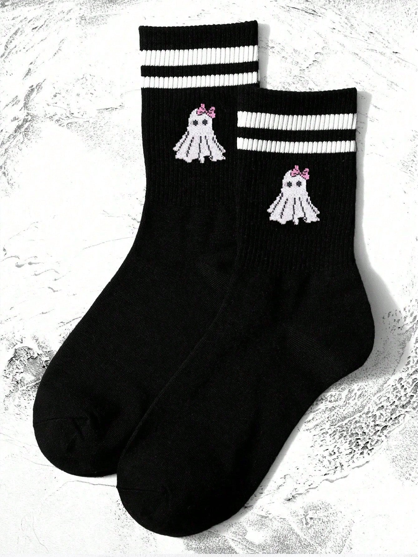 1/3/6 paires de chaussettes mi-mollet de couleur unie noire/blanche/grise et à double rayure, convenant aux activités extérieures, chaussettes mi-mollet décontracté, chaussettes d'hiver unisexes, chaussettes hautes
