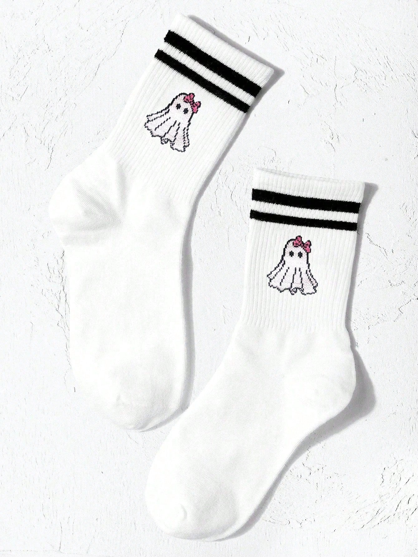 1/3/6 paires de chaussettes mi-mollet de couleur unie noire/blanche/grise et à double rayure, convenant aux activités extérieures, chaussettes mi-mollet décontracté, chaussettes d'hiver unisexes, chaussettes hautes