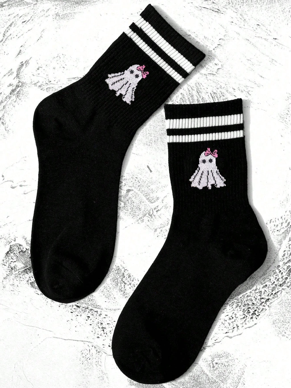 1/3/6 paires de chaussettes mi-mollet de couleur unie noire/blanche/grise et à double rayure, convenant aux activités extérieures, chaussettes mi-mollet décontracté, chaussettes d'hiver unisexes, chaussettes hautes
