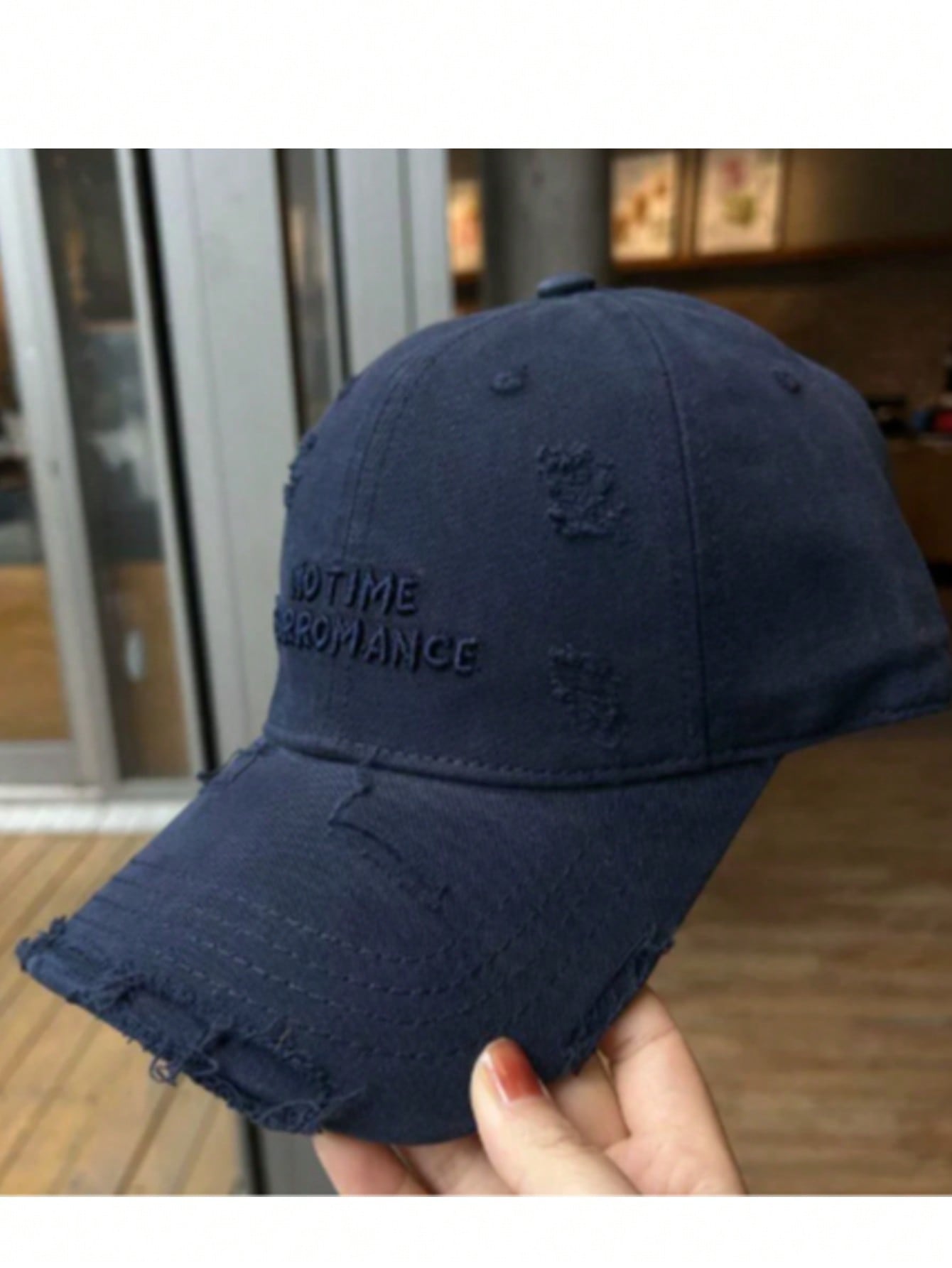 1 pièce Casquette de baseball en coton délavé avec broderie de lettre, femme, chapeau de soleil à large bord souple et surdimensionné