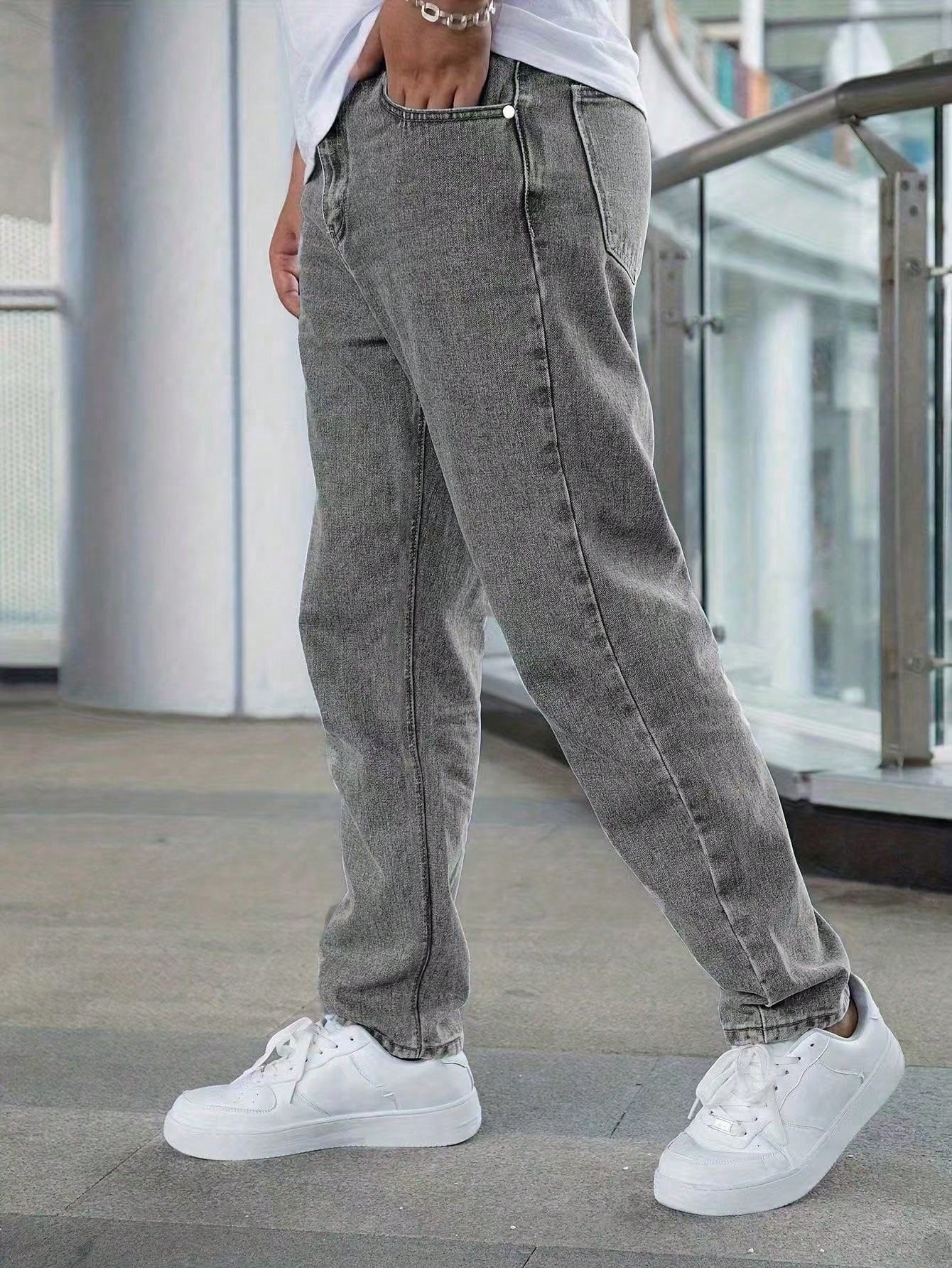 Jeans décontractés mode homme, style minimaliste Coupe globale/tout