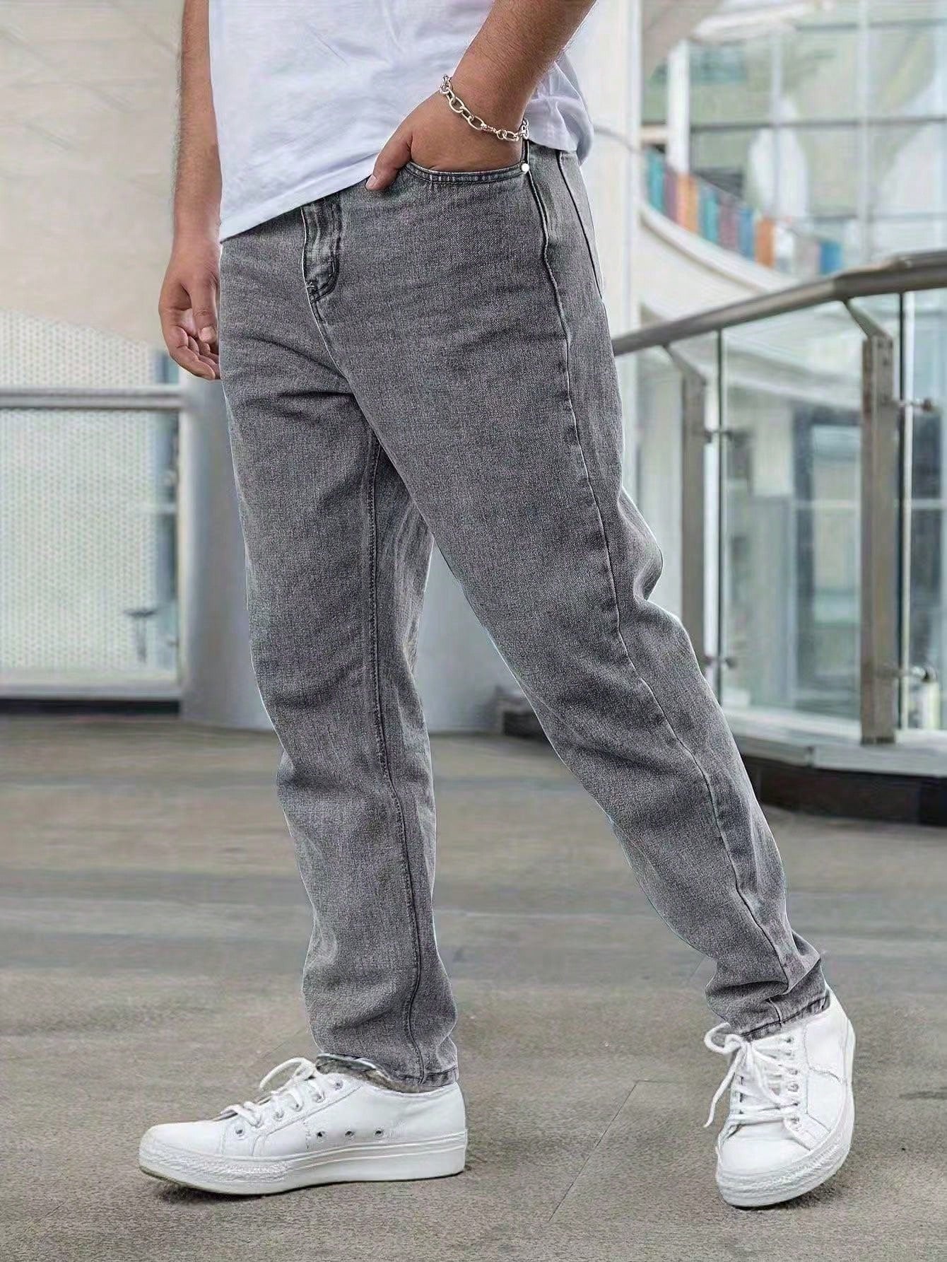 Jeans décontractés mode homme, style minimaliste Coupe globale/tout