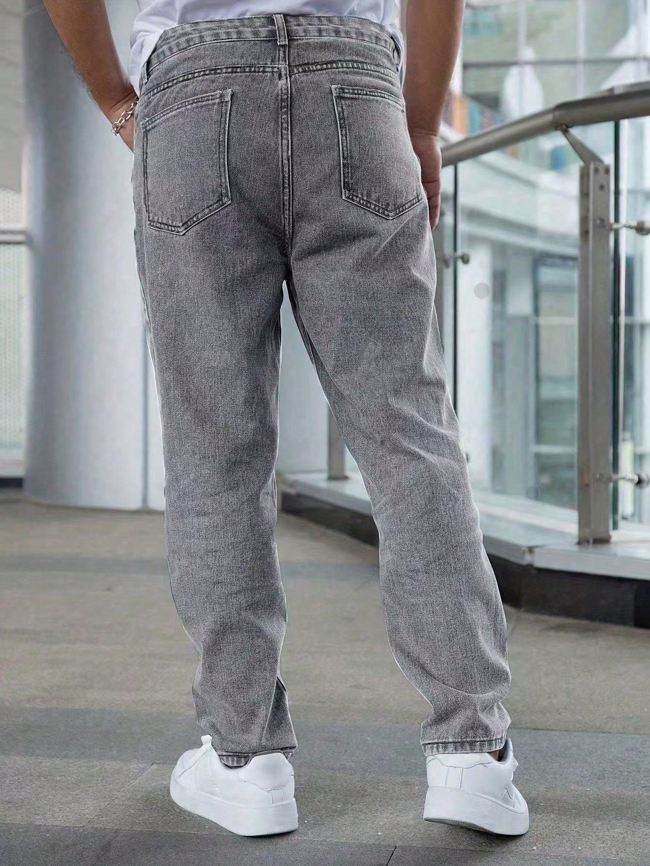 Jeans décontractés mode homme, style minimaliste Coupe globale/tout